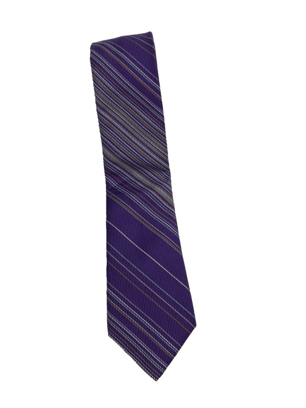 Jos A Bank 1905 Mens Tie Purple Striped Silk Blend Classic Business Size Long
